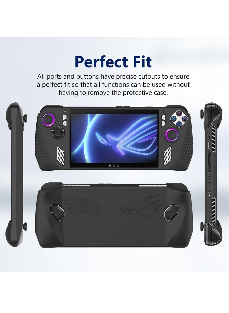 غلاف سيليكون فليكسي سكين لجهاز ASUS ROG Ally Z1 Extreme - حماية ناعمة منخفضة الملف 360° باللون الأسود الجيت - Image 3