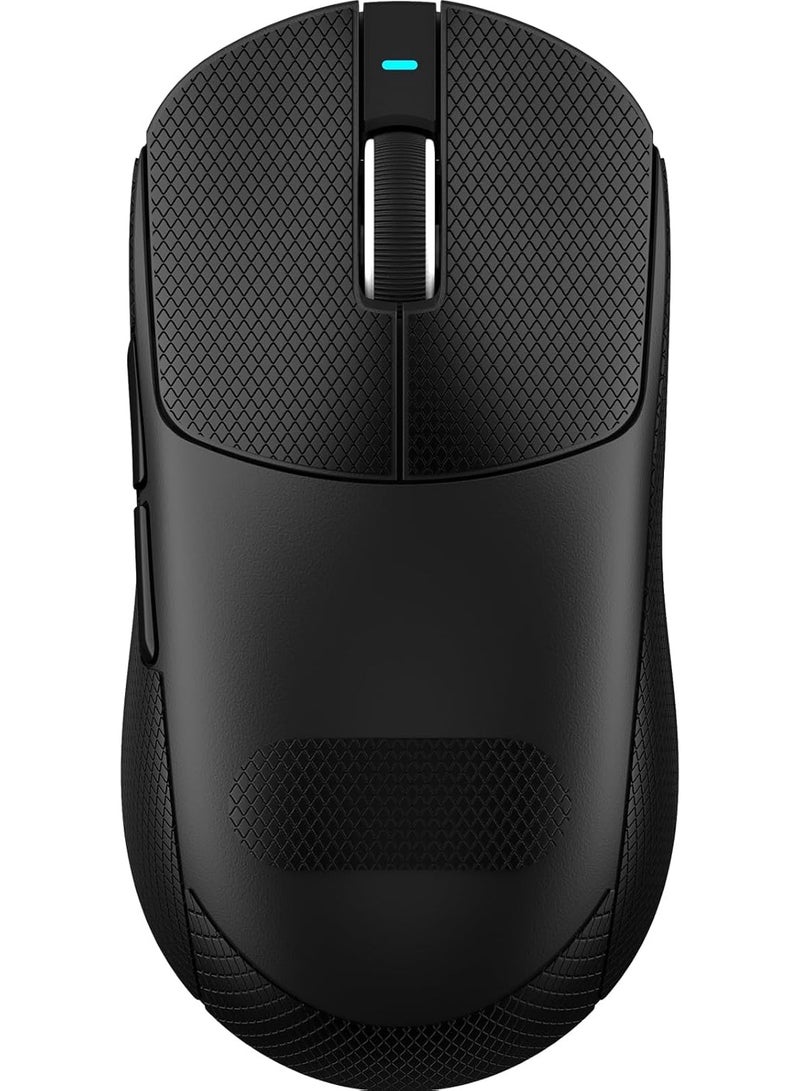 هجوم القرش ماوس X8PRO 8K مع شريط قبضة لليد الكبيرة، 55 جرامًا فائق الخفة، مستشعر ألعاب PixArt PAW3395PRO، BT/2.4G لاسلكي/سلكي، 6 نقاط في البوصة قابلة للتعديل حتى 40000، بطارية 500 مللي أمبير في الساعة - أسود - Image 1