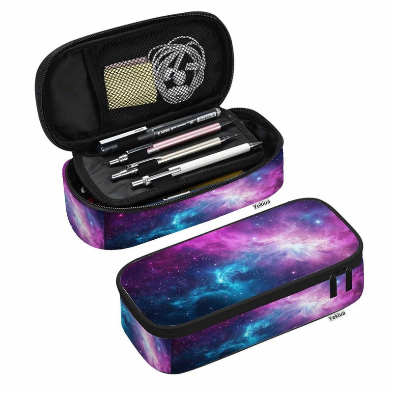 Yekiua Galaxies Space Pen Bag Universe Black Holes Elements Large Pencil Case Big Capacity Pencil Pouch Pencil Holder - Image 2