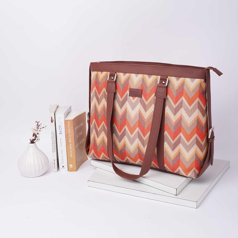 ZOUK Office Bag | Stylish Bags for Office Use | Laptop Bag 15.6 inch | Stylish Tote for Office Use | Purse for Women | Vegan Leather Handbag | Daily & Travel Use | - Image 3