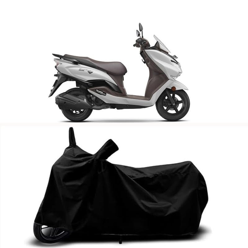 RABABLI غطاء جسم الدراجة متوافق مع سوزوكي برغمان ستريت BS6 مع جميع المتغيرات مقاوم للخدوش، حزام مشبك - مقاوم للمطر، الأشعة فوق البنفسجية والغبار، مقاوم للرياح ودرع لجميع الأحوال الجوية (لون أسود) - Image 1