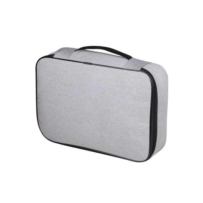 Document storage bag multi-layer large capacity storage bag family document archive storage box passport holder document bag wholesale Gray 3 layers with lock - Image 2