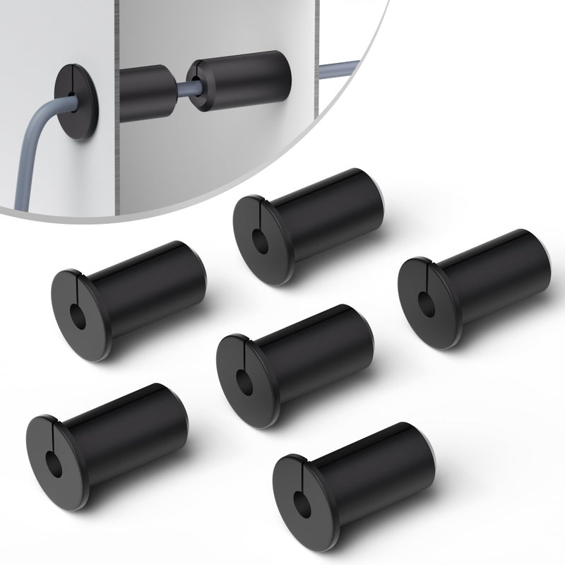 Gunovy 6 PCS Starlink Wall Grommets 3/4 Inch Rubber Wall Bushing Grommet for Starlink Dishy Ethernet Cable 19mm Diameter Hole Waterproof Starlink Cable Routing Kit for Organizing Protecting Cord Black 6 Pack - Image 1