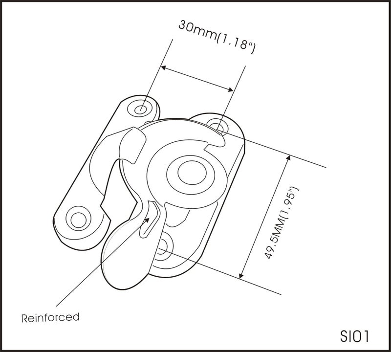 Qcaa Steel Window Sash Lock  Ctc 2""  Matte Black  8 Pack  Made In Taiwan - Image 3