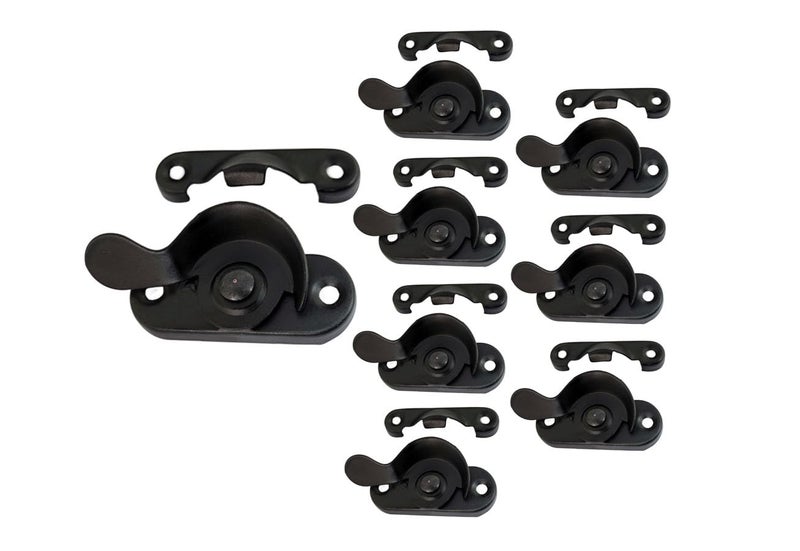 Qcaa Steel Window Sash Lock  Ctc 2""  Matte Black  8 Pack  Made In Taiwan - Image 1