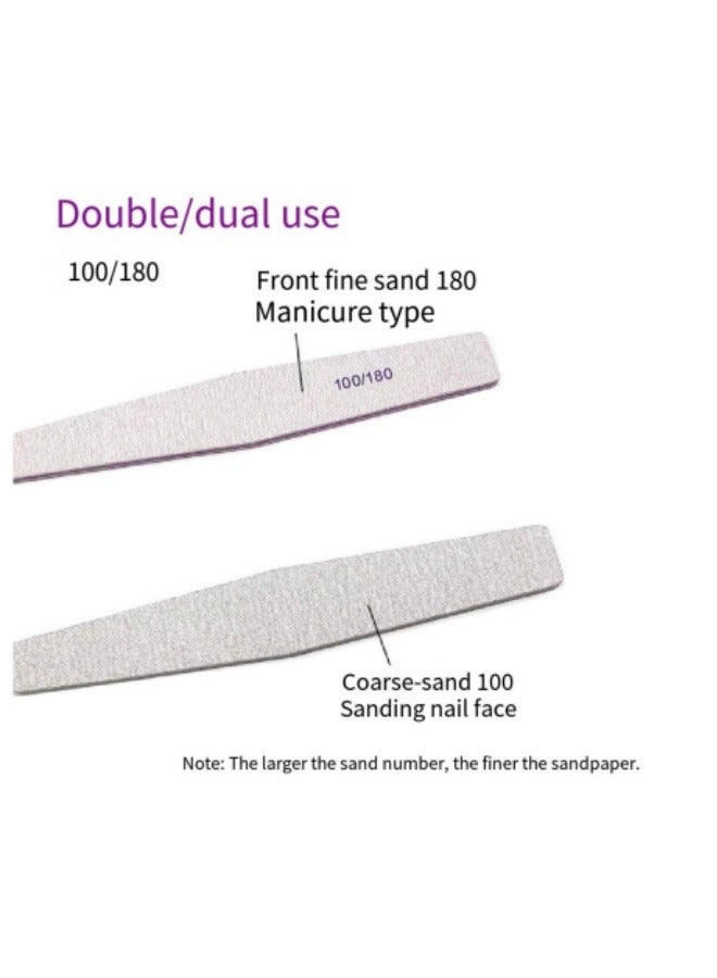 25 قطعة من مبردات الأظافر بحجم 100/180 وألواح الصنفرة الاحترافية ذات الوجهين وأداة مانيكير - Image 2