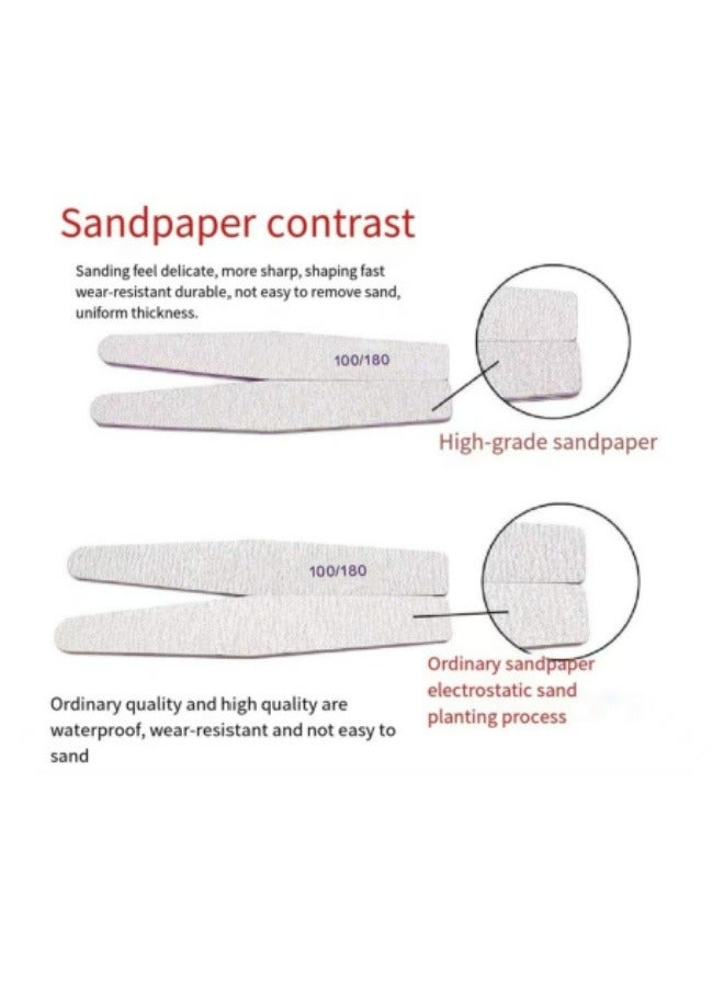 25 قطعة من مبردات الأظافر بحجم 100/180 وألواح الصنفرة الاحترافية ذات الوجهين وأداة مانيكير - Image 3