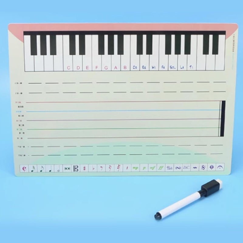 Compacts Musics Teaching Whiteboard Music Staff Erasable Surfaces Eraseable Notation Practice Board Classroom Writable Panel - Image 3