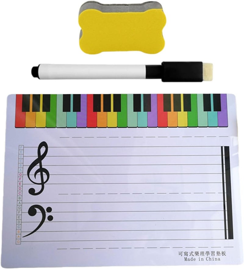 Compacts Musics Teaching Whiteboard Music Staff Erasable Surfaces Eraseable Notation Practice Board Classroom Writable Panel - Image 5