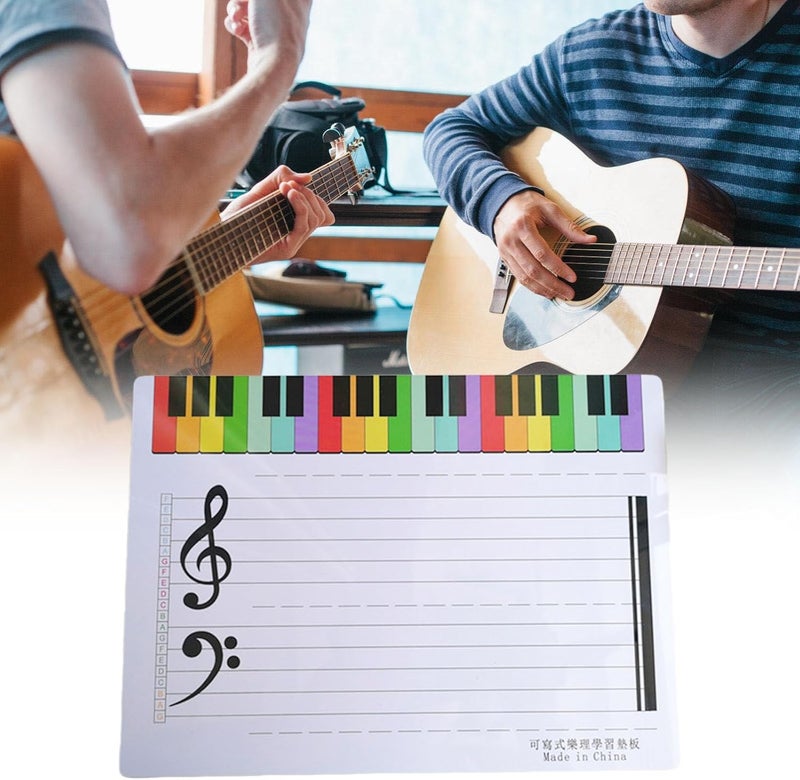 Compacts Musics Teaching Whiteboard Music Staff Erasable Surfaces Eraseable Notation Practice Board Classroom Writable Panel - Image 2