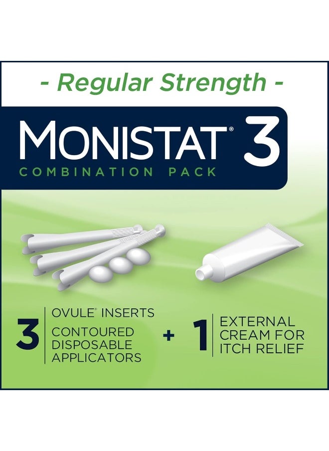 Monistat MONISTAT 3-Dose Yeast Infection Treatment For Women, 3 Ovule Inserts & External Itch Cream  - Image 4