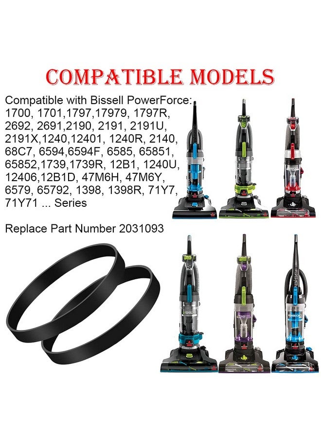 ميروم حزام بديل للمكنسة الكهربائية من MEROM متوافق مع المكنسة الكهربائية Bissell PowerForce Helix، يناسب الموديلات 2191U و2191 و2190 و1797 و1700، رقم القطعة البديلة 2031093 (عبوة من قطعتين) - Image 4