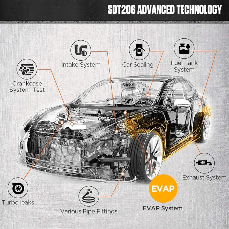 أوتول AUTOOL كاشف تسرب الدخان للسيارات اختبار آلة الدخان EVAP مع وضع مزدوج - Image 4