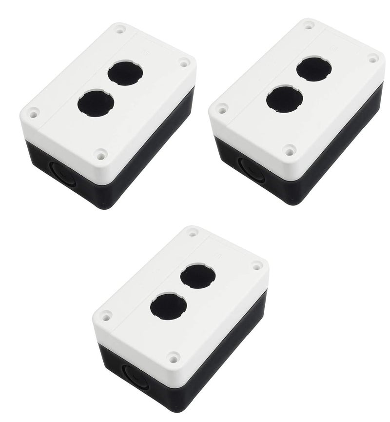 KAMCON Black White Plastic One and Two Push Button Switch Control Station Box Case 22mm 3 2 Push Button - Image 1