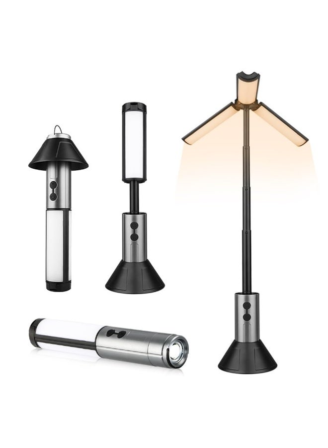 OSHIMA Telescopic Camping Light, Rechargeable Telescopic Lantern, Magnetic Waterproof Camping Lamp, Multifunction Lanterns with Hook 3 Model Flashlight for Camping, Hiking - Image 1