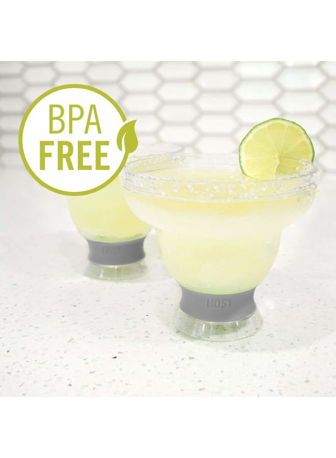 Host Freeze Margarita Cooling Cups, Freezer Gel Chiller Double Wall Plastic Frozen Cocktail Glass, Set of 4, Grey - Image 5