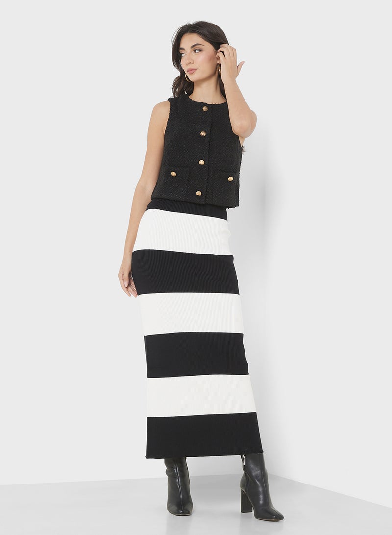 4th & Reckless Stripped Maxi Skirt - Image 4