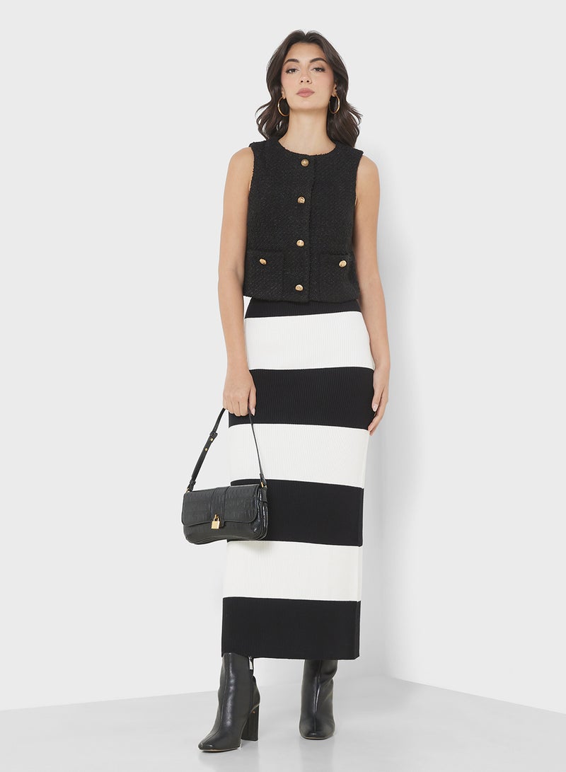 4th & Reckless Stripped Maxi Skirt - Image 1