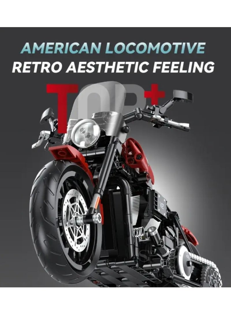 542pcs 1:8 Cool Technology Motorcycle Building Block Toys, Simulation Model, DIY Puzzle Assembly Compatible with 4.9mm Technology Building Blocks - Image 4