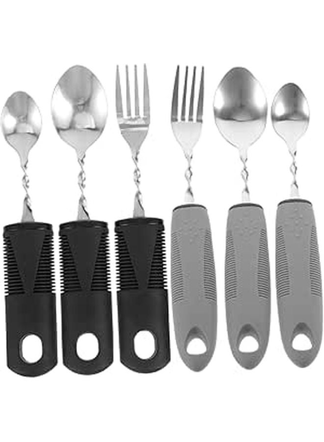 6Pcs Adaptive Weighted Utensils for Elderly Non Slip Design Ergonomic Handles for Tremors and Disabilities - Image 1