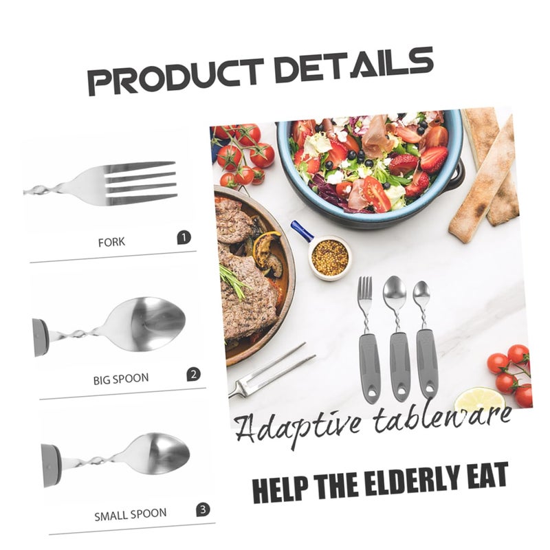 6Pcs Adaptive Weighted Utensils for Elderly Non Slip Design Ergonomic Handles for Tremors and Disabilities - Image 3