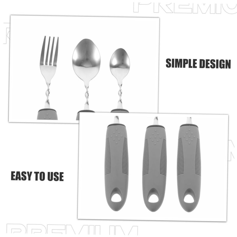 6Pcs Adaptive Weighted Utensils for Elderly Non Slip Design Ergonomic Handles for Tremors and Disabilities - Image 5