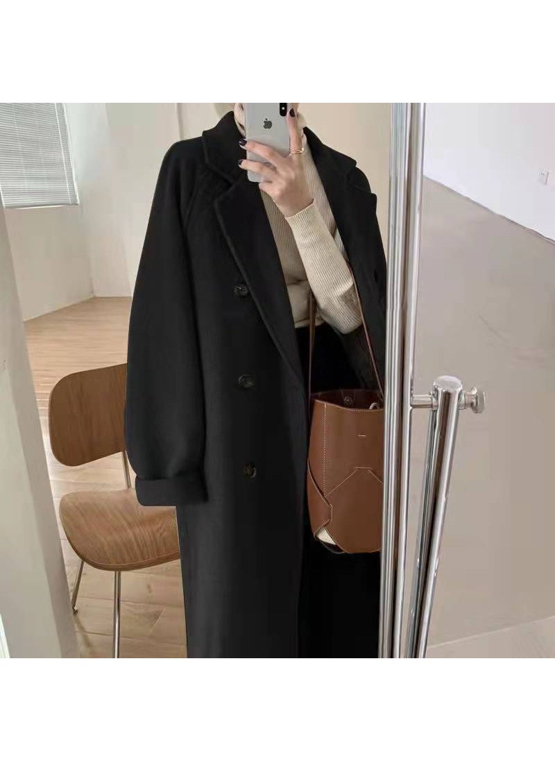 Generic - Elegant Woolen Coat Women Mid-Length Autumn Winter Brown - Image 1