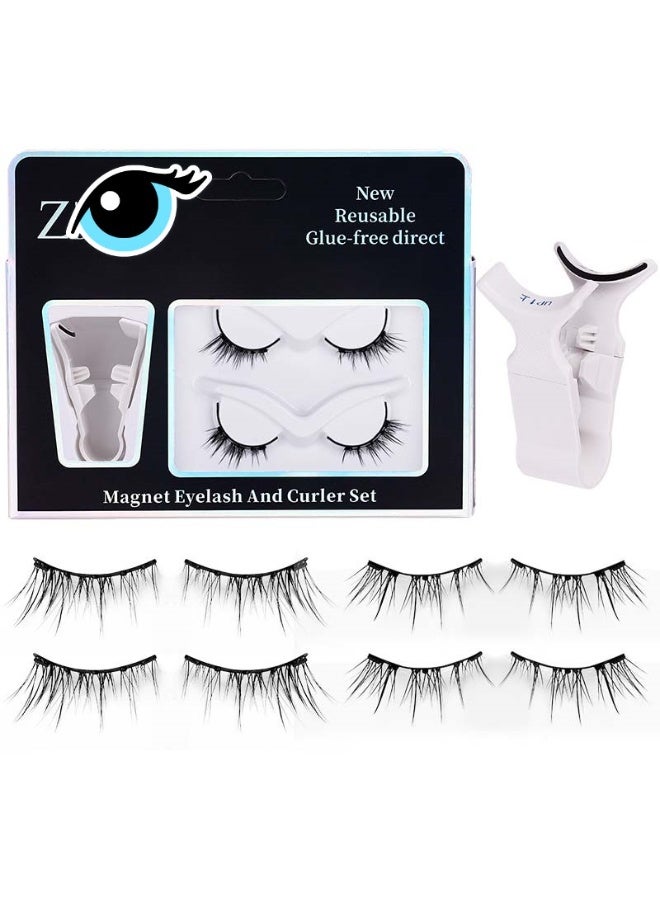 2 Pairs of 5 Point Magnetic Lash Set - 2 Styles, 60's Easy to Apply, All-Day Hold & Free Storage Box No Glue Required! - Image 1