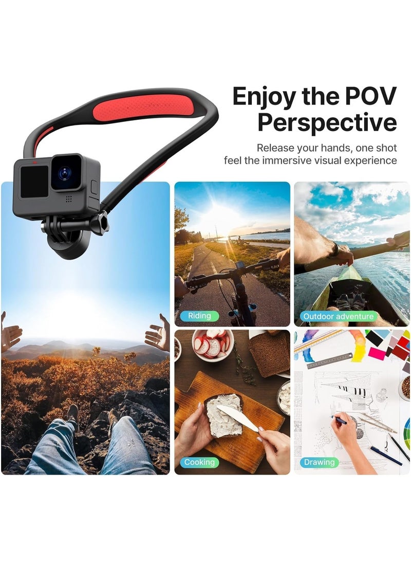 يولانزي حامل الرقبة لقلادة مغناطيسية من GoPro، حامل POV للكاميرا لـ GoPro Hero 13/12/11/10/9/8/7/6/5/4/MAX، AKASO، DJI Osmo Action 5 Pro/4/3، Insta360 ومعظم كاميرات الحركة - Image 3