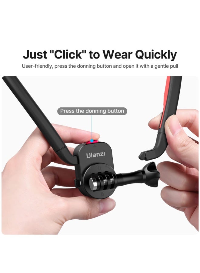 يولانزي حامل الرقبة لقلادة مغناطيسية من GoPro، حامل POV للكاميرا لـ GoPro Hero 13/12/11/10/9/8/7/6/5/4/MAX، AKASO، DJI Osmo Action 5 Pro/4/3، Insta360 ومعظم كاميرات الحركة - Image 5