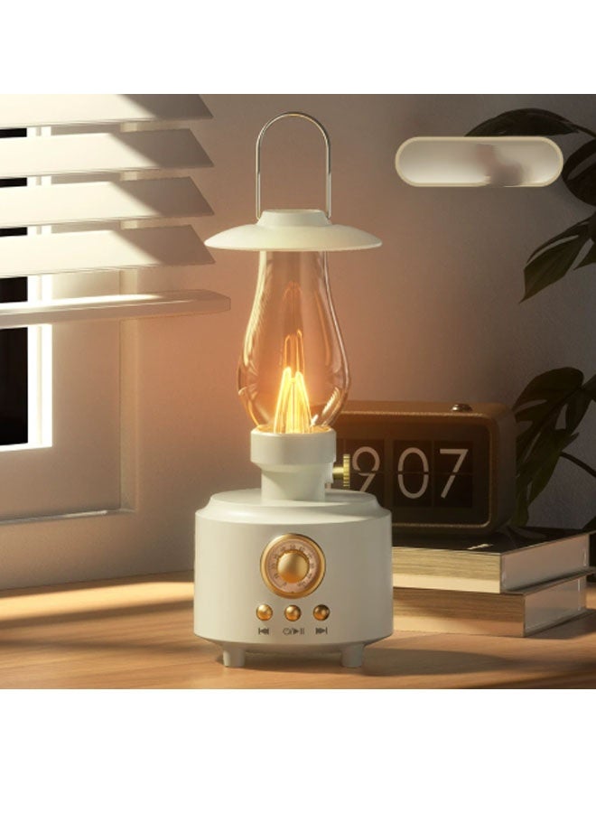 نيوترل مكبر صوت بلوتوث C210 New Vintage Kerosene Lamp-Style مصباح كيروسين رجعي ومكبر صوت في جهاز واحد، يجمع بين تشغيل الموسيقى والمكالمات الهاتفية وراديو FM والإضاءة. مقاوم للماء بمعيار IPX4، مصمم بخبرة للاستخدام في الهواء الطلق والسفر والحفلات والتجمعات. (أبيض) - Image 1