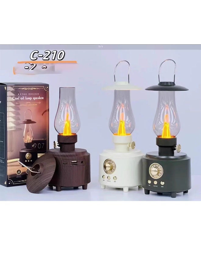 نيوترل مكبر صوت بلوتوث C210 New Vintage Kerosene Lamp-Style مصباح كيروسين رجعي ومكبر صوت في جهاز واحد، يجمع بين تشغيل الموسيقى والمكالمات الهاتفية وراديو FM والإضاءة. مقاوم للماء بمعيار IPX4، مصمم بخبرة للاستخدام في الهواء الطلق والسفر والحفلات والتجمعات. (أبيض) - Image 4