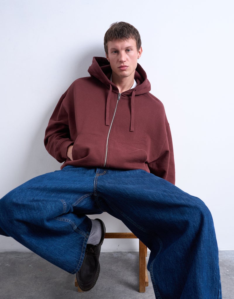 TOPMAN oversized fit zip through hoodie - Image 4