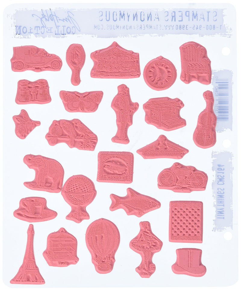 Stampers Anonymous Tim Holtz Cling Rubber Stamp Set, 7 by 8.5-Inch, Tiny Things - Image 2