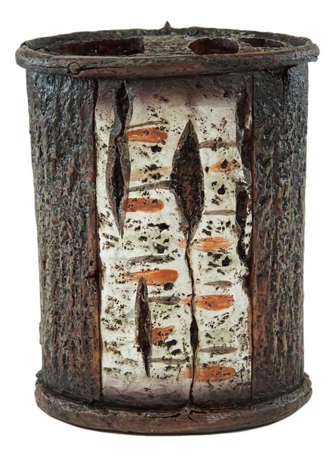 Ebros Gift Rustic Southwestern Inspirational Le Fleur Cross with Birch and Pinecones Bathroom Accessory Resin Sculpture Fleur De Lis Accent (Tumbler Cup, Soap Dish and Toothbrush Holder Set of 3) - Image 4