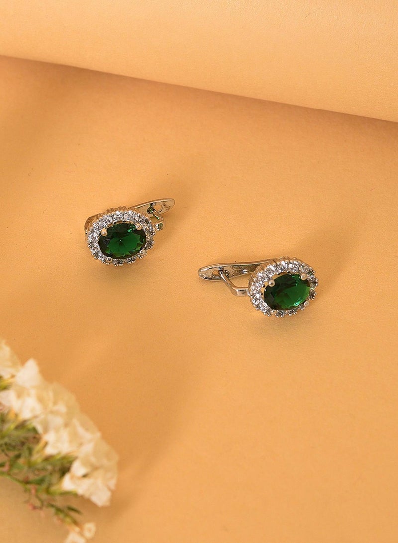 SOHI Green & Contemporary Artificial Stud Earring Jewellery - Image 2