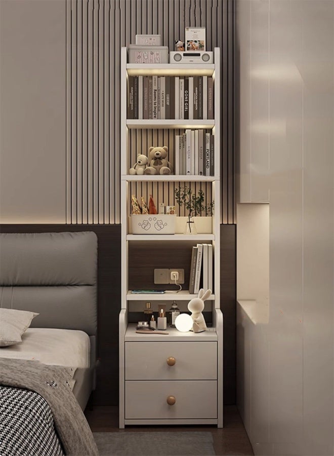 Kutis 8-Tier  Bookcase Storage Rack  Bookshelf  Shelving Display Storage Unit Office Living Room Furniture With 2 Drawer Density Board 40 x 30 x 160 cm. - Image 2