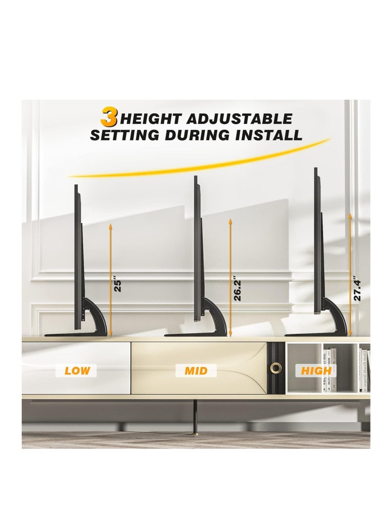 إلترازون قاعدة تلفزيون قابلة للتثبيت من 5Rcom، قاعدة تلفزيون جدولية عالمية للتلفزيونات بشاشات البلازما LCD LED المسطحة من 22 إلى 65 بوصة، أرجل تلفزيون، تتحمل حتى 88 رطل، حد أقصى VESA 800 × 500 مم، قاعدة تلفزيو - Image 3