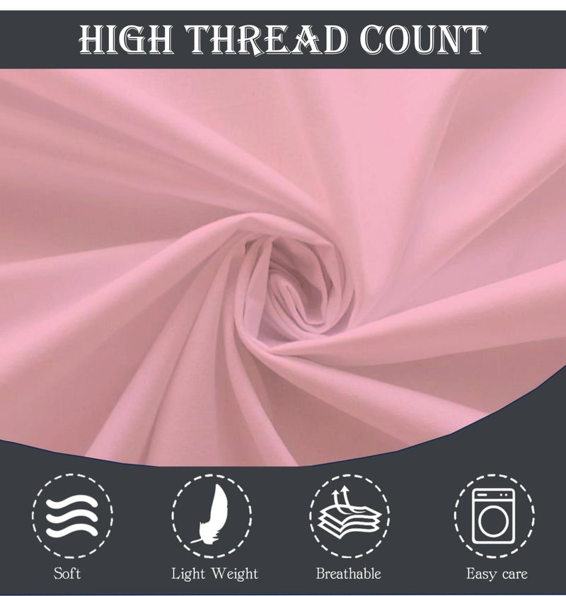 Filymore Solid Pink Single Bed Bedsheet with 1 Pillow Cover | 240 TC Microfiber Plain Bedsheet | Soft & Durable, Size 90 x 60 Inches - Image 3