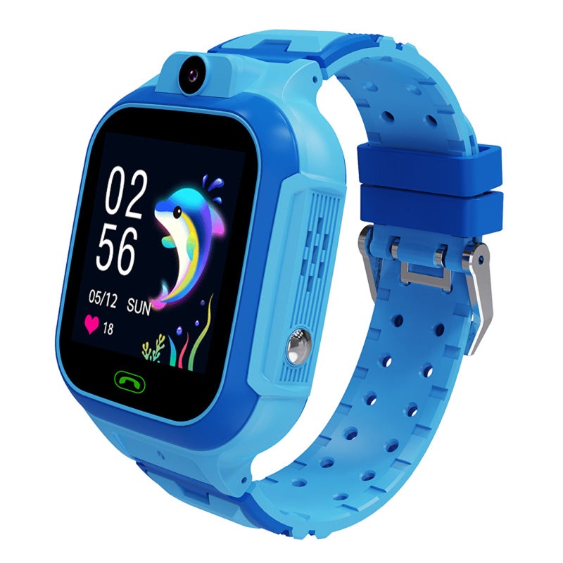Kids Smartwatch: Blue IP67 Waterproof HD Video Calling GPS Tracker - Real-Time Location SOS Calling for Kids Safety & Parent Monitoring - Image 1