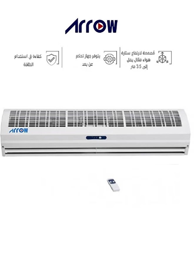 Arrow Air Curtain 150cm with Remote Control, 240W | Low Energy Consumption | Quit Design| Strong Air Flow | White Color | RO-150CARC - Image 1