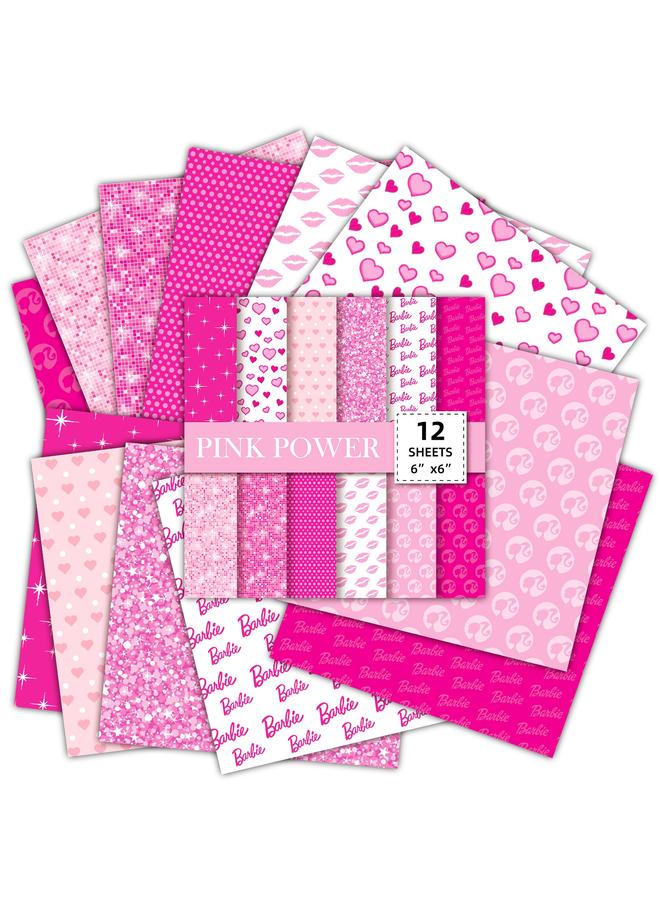 Bluejw 12 Sheets/pack Material Paper Barbie Powder Valentine's Day Hand Account Background Paper Handmade Photo Album Scrapbook Pattern Cardboard - Image 4