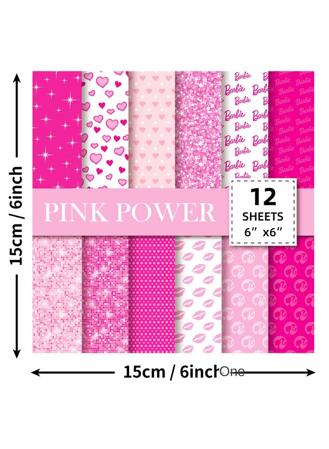 Bluejw 12 Sheets/pack Material Paper Barbie Powder Valentine's Day Hand Account Background Paper Handmade Photo Album Scrapbook Pattern Cardboard - Image 5