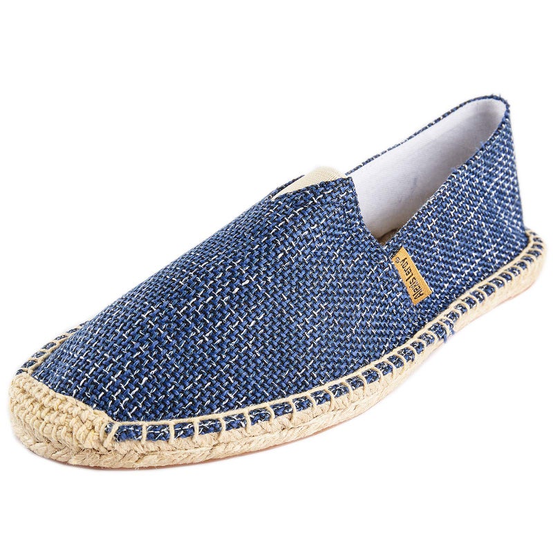 Alexis Leroy Mens Closed Toe Original Canvas Braided Rope Espadrille Shoe Blue 775 US