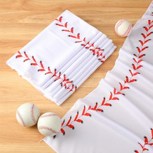 CraftyDream 12 Pcs Cooling Towel Baseball Football Basketball Breathable Chilly Softball Soccer Yoga Ice Towel, 40"x12" Tennis Microfiber Accessories for Player(White,Baseball) - Image 4