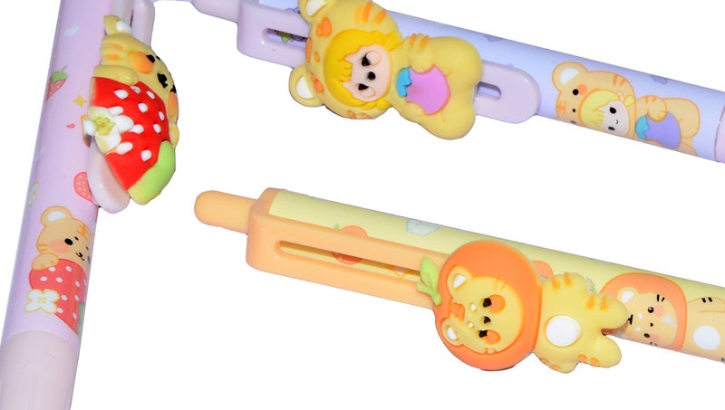 Crackles Cute Ball Points Pens for Students and Kids- Black Ink (Random Design Will be Sent,Pack of 6) - Image 3