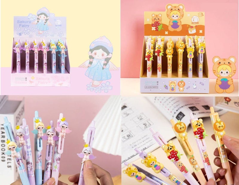 Crackles Cute Ball Points Pens for Students and Kids- Black Ink (Random Design Will be Sent,Pack of 6) - Image 5
