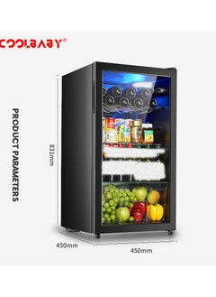 Cool Baby COOLBABY 95L Big Capacity Cooler Refrigerator Skincare Fridge Cabinet Transparent Glass Door Cellar Small Fridge for Room  - Image 3