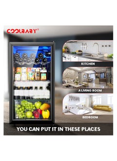 Cool Baby COOLBABY 95L Big Capacity Cooler Refrigerator Skincare Fridge Cabinet Transparent Glass Door Cellar Small Fridge for Room  - Image 2