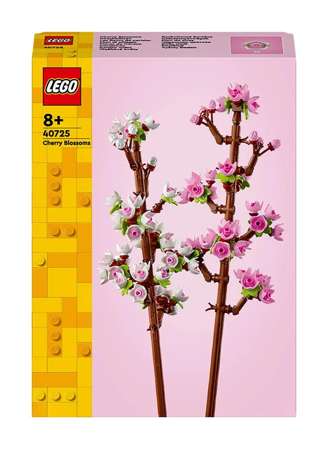 LEGO LEGO Cherry Blossoms, Artificial Faux Flowers Set, Makes a Great Desk Decor Accessory or Kids' Bedroom Ramadan Decoration, Gift  for 8 Plus Year Old Girls, Boys and Teens 40725